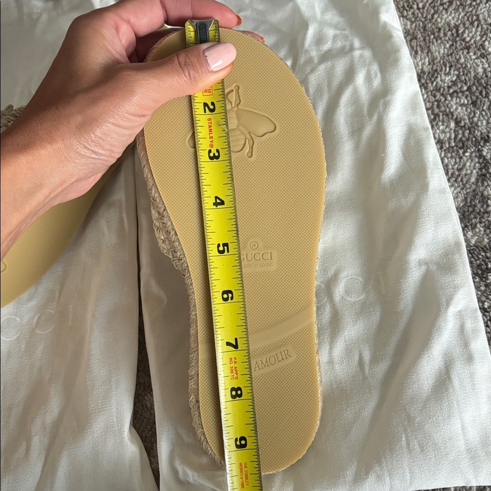 New with box! Authentic Gucci Women's Sz 36 Espadrille Slides with Crystal $930 - Picture 6 of 9